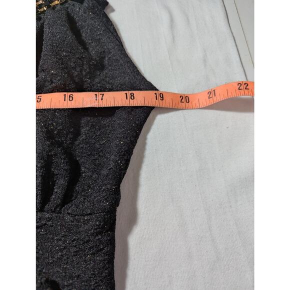 Haani Rare gown with black and gold beadwork sz large Bust 38 Waist31"Hips 44" - Picture 5 of 14